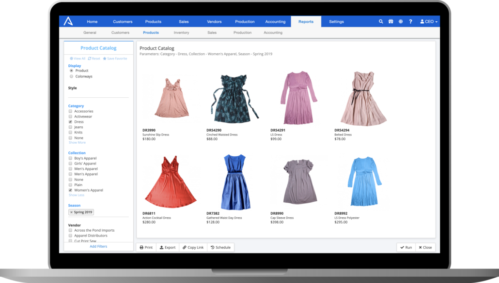 ApparelMagic Dress Catalog Screenshot
