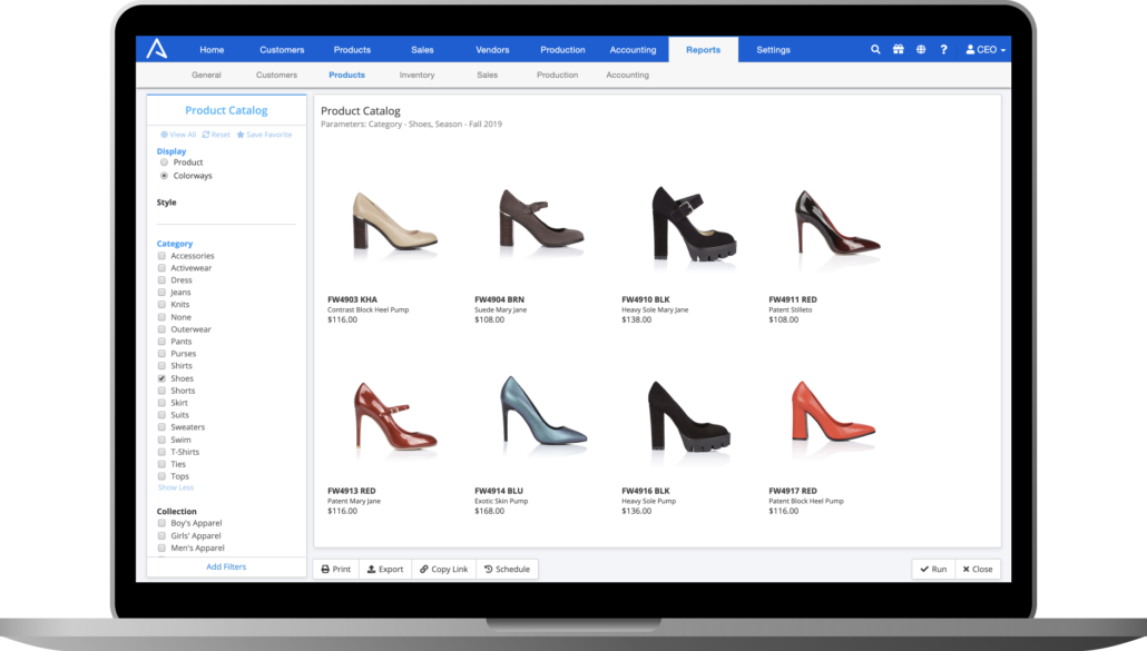 ApparelMagic Footwear Catalog Screenshot