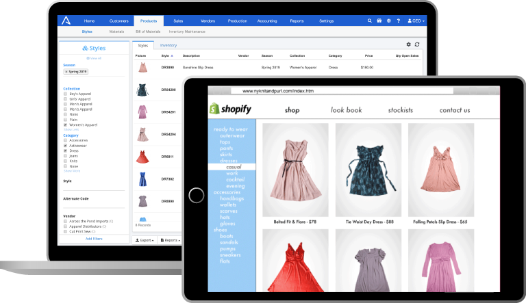 Using ApparelMagic and Shopify on an iPad tablet