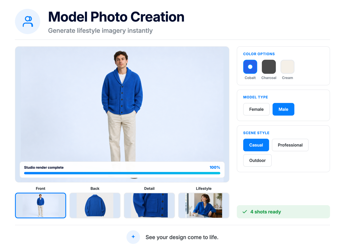 ApparelMagic AI Designer model photo creation