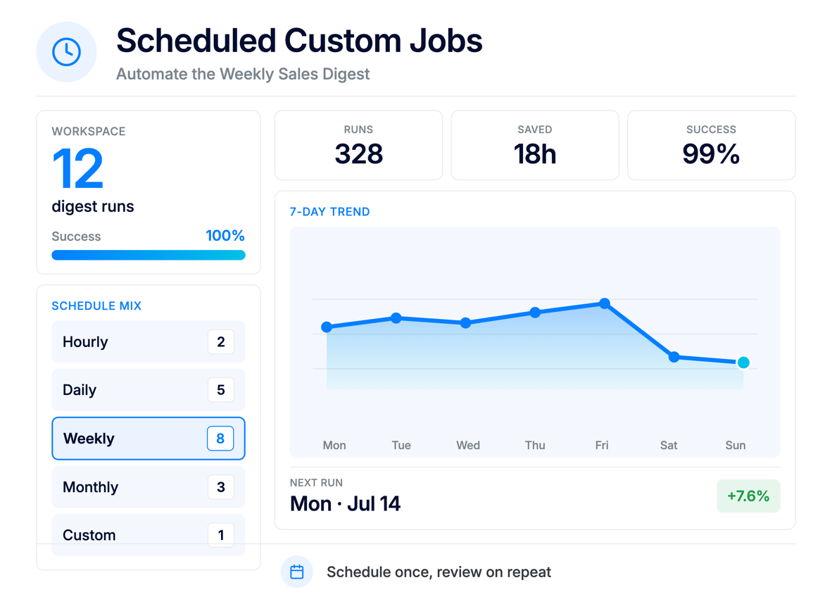 Scheduled custom jobs ApparelMagic custom agents