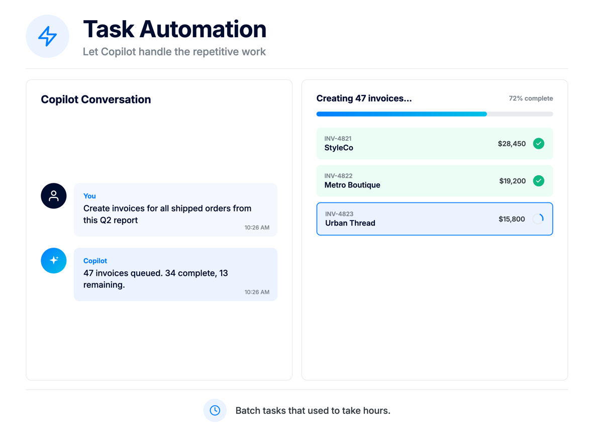 ApparelMagic Copilot task automation capability