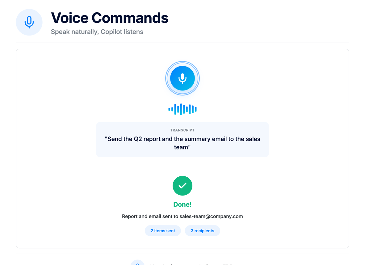 ApparelMagic Copilot voice commands capability