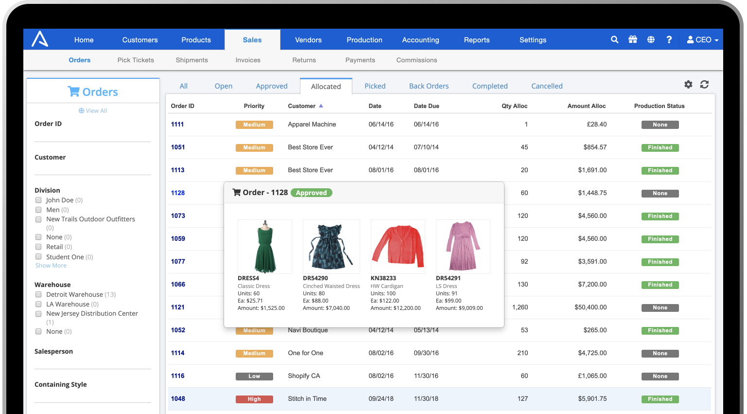 Extensiv (previously 3PL Central) ApparelMagic