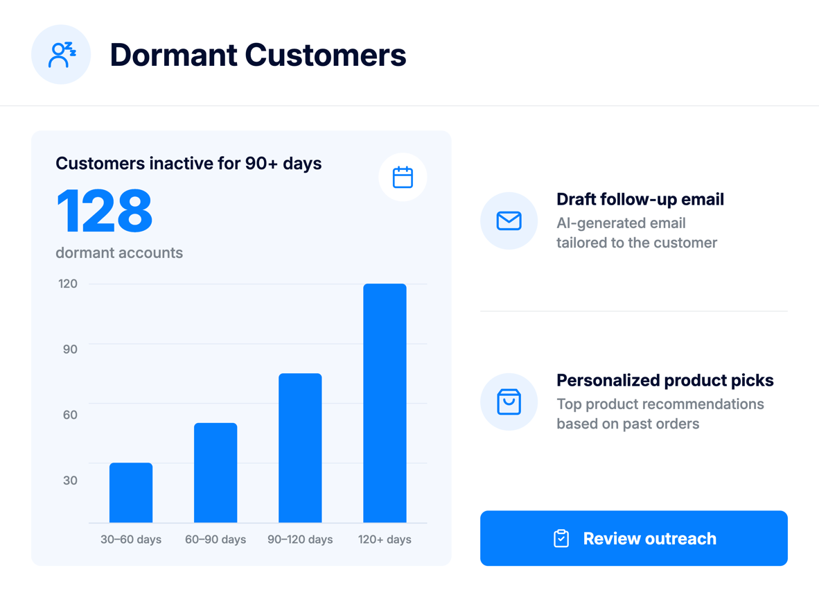 Dormant customers capability in the ApparelMagic sales agent