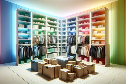 Clothing store organized using an apparel business software